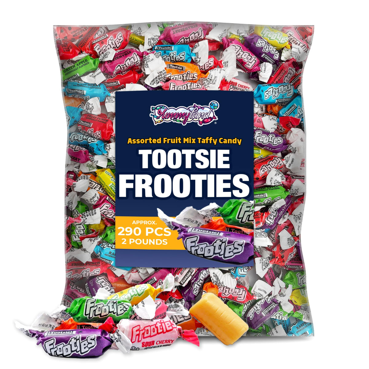 Taffy Candy 2 LB (10 Assorted Mix Flavors) - Rolls Bulk Bag, Individually Wrapped, Fruit Chews, Peanut and Gluten Free, Chewy Ca