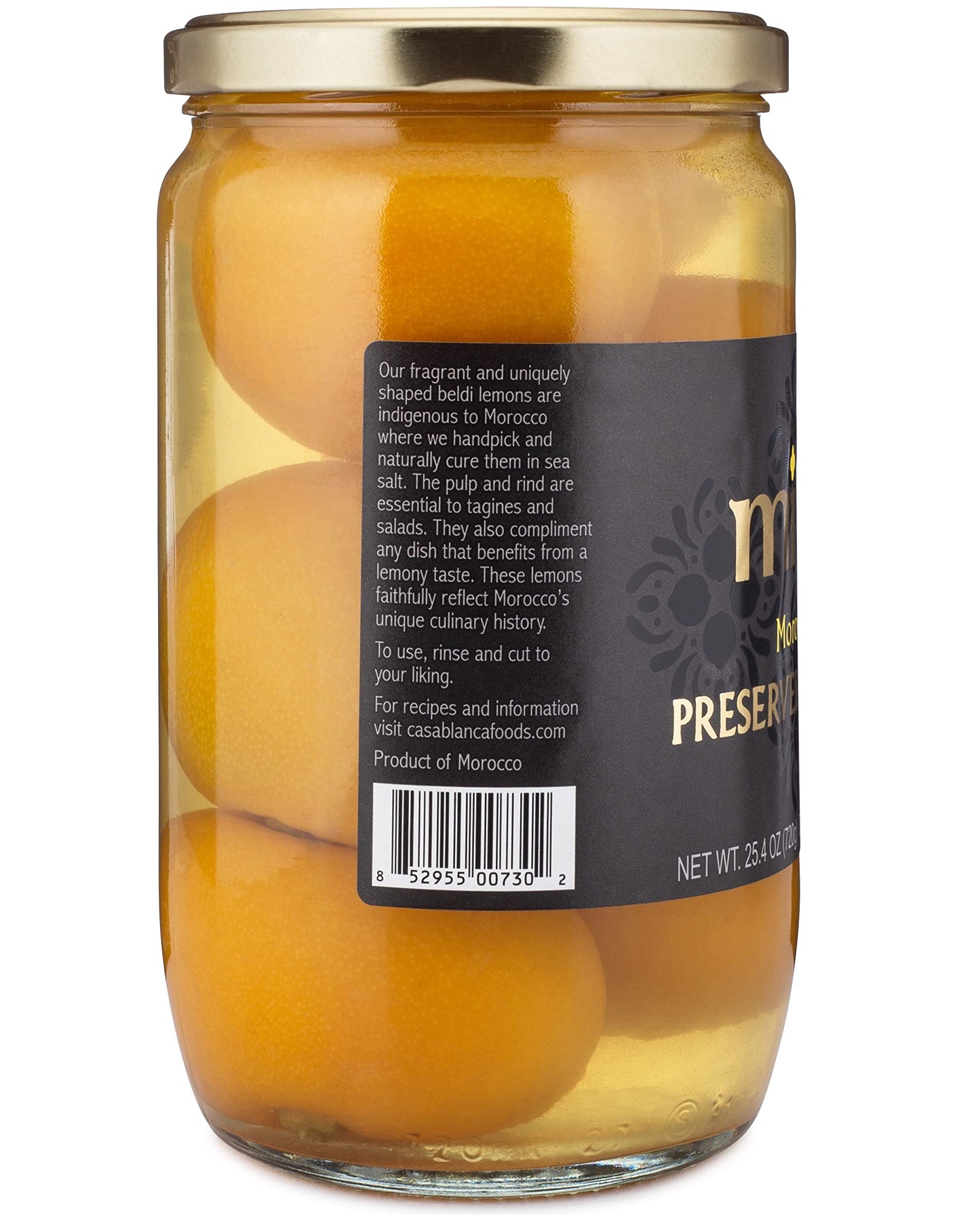 Mina Preserved Lemons - Authentic Moroccan Gourmet Beldi Lemons, 25.4 Ounce, Non-GMO, Vegan, Gluten Free