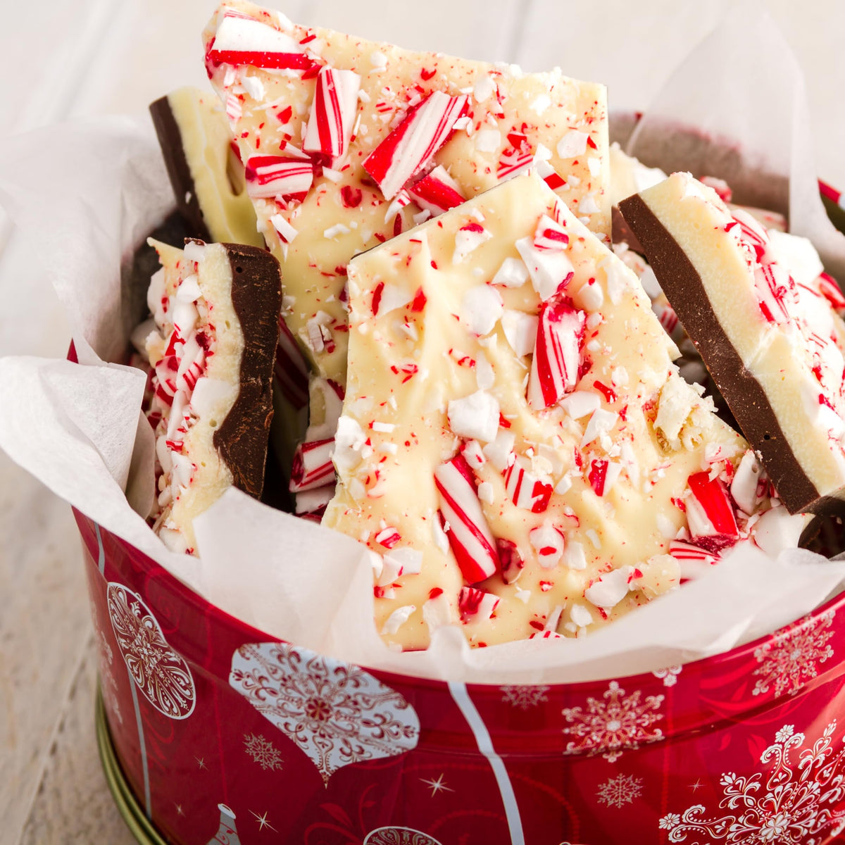 Crushed Peppermint Candy Pieces  Red & White  Mint Flavored Bits for Baking  Toppings  Decorating  and Holiday   4 Lbs in Reusable Jar
