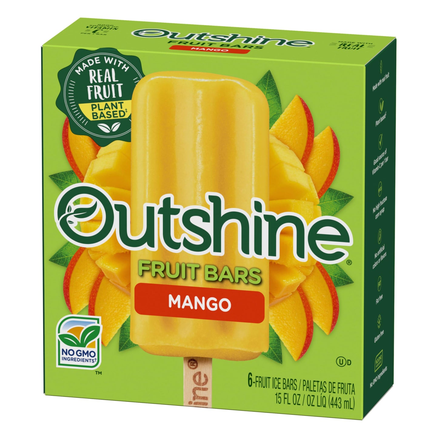 Outshine, Mango Frozen Fruit Bars, 6 count (Pack of 1)