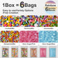 HUEBEATY 6-in-1 Neon & Pastel Rainbow Sprinkles for Cake Decorating - Confetti, Nonpareils, Jimmies & Sanding Sugar - Edible Cup