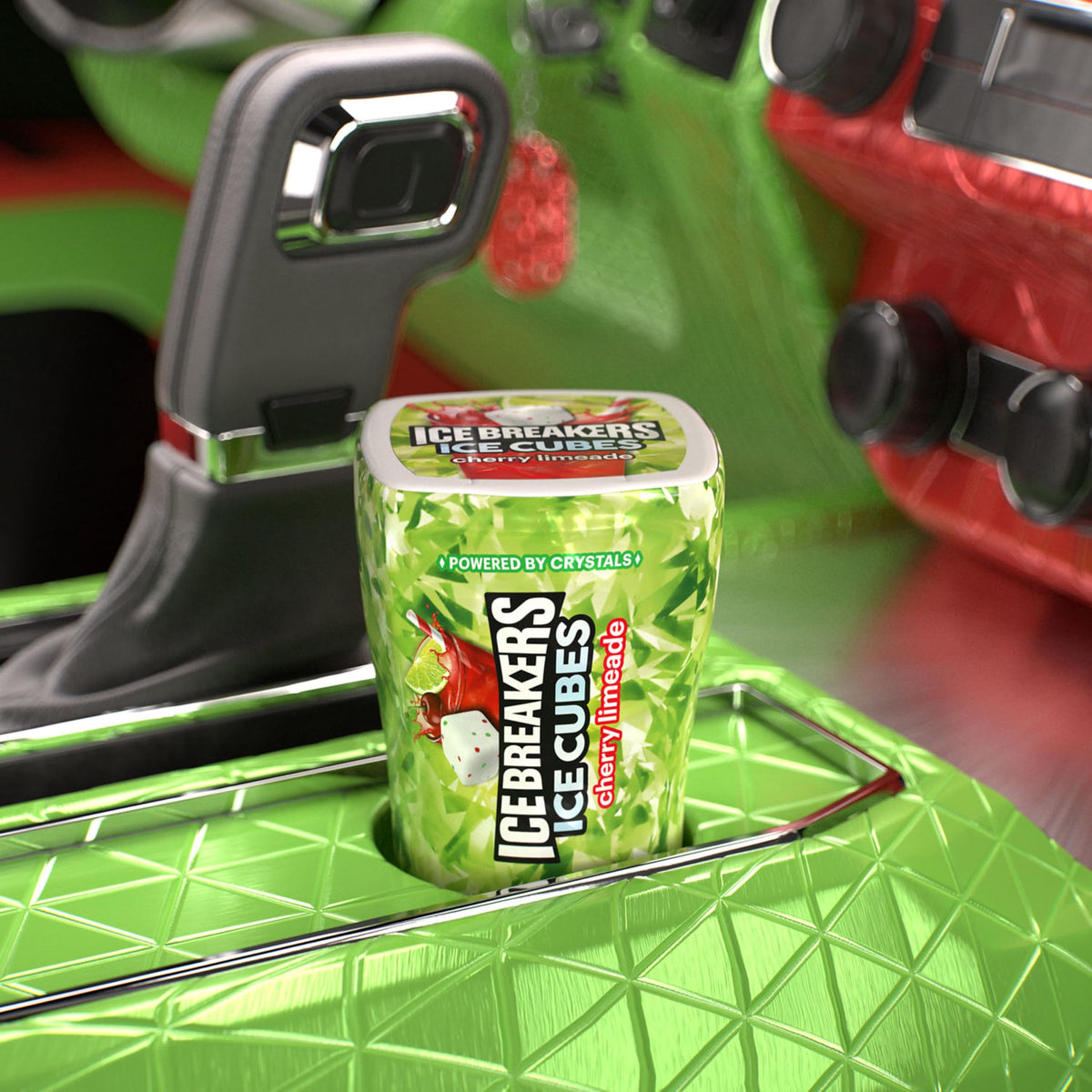 ICE BREAKERS Ice Cubes Cherry Limeade Sugar Free Chewing Gum Bottle, 3.24 oz (40 Pieces)