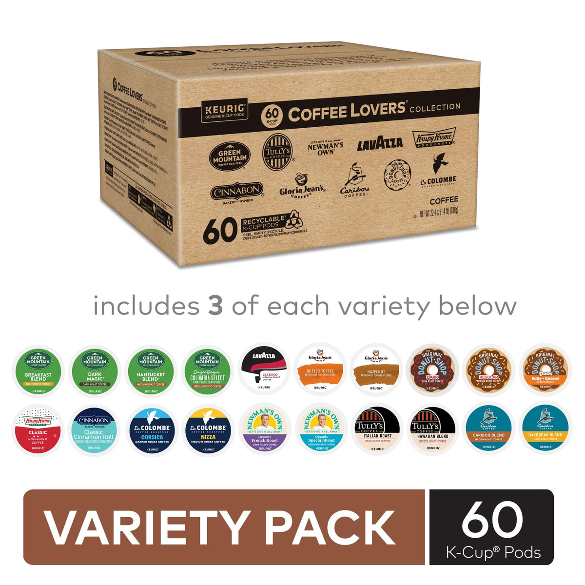 Keurig Coffee Lover'S Collection Variety Pack, Keurig Single Serve K-Cup Pods, 60Ct