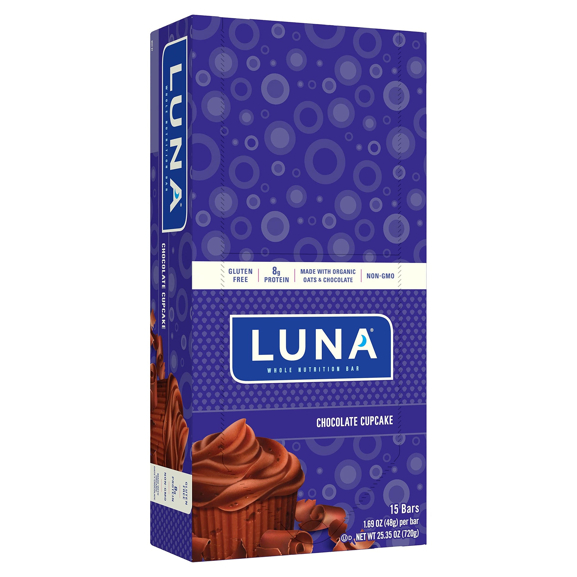 LUNA BAR  Gluten Free Snack Bars  Chocolate Cupcake 8g of protein  NonGMO  PlantBased Wholesome Snacking  On the Go Snac