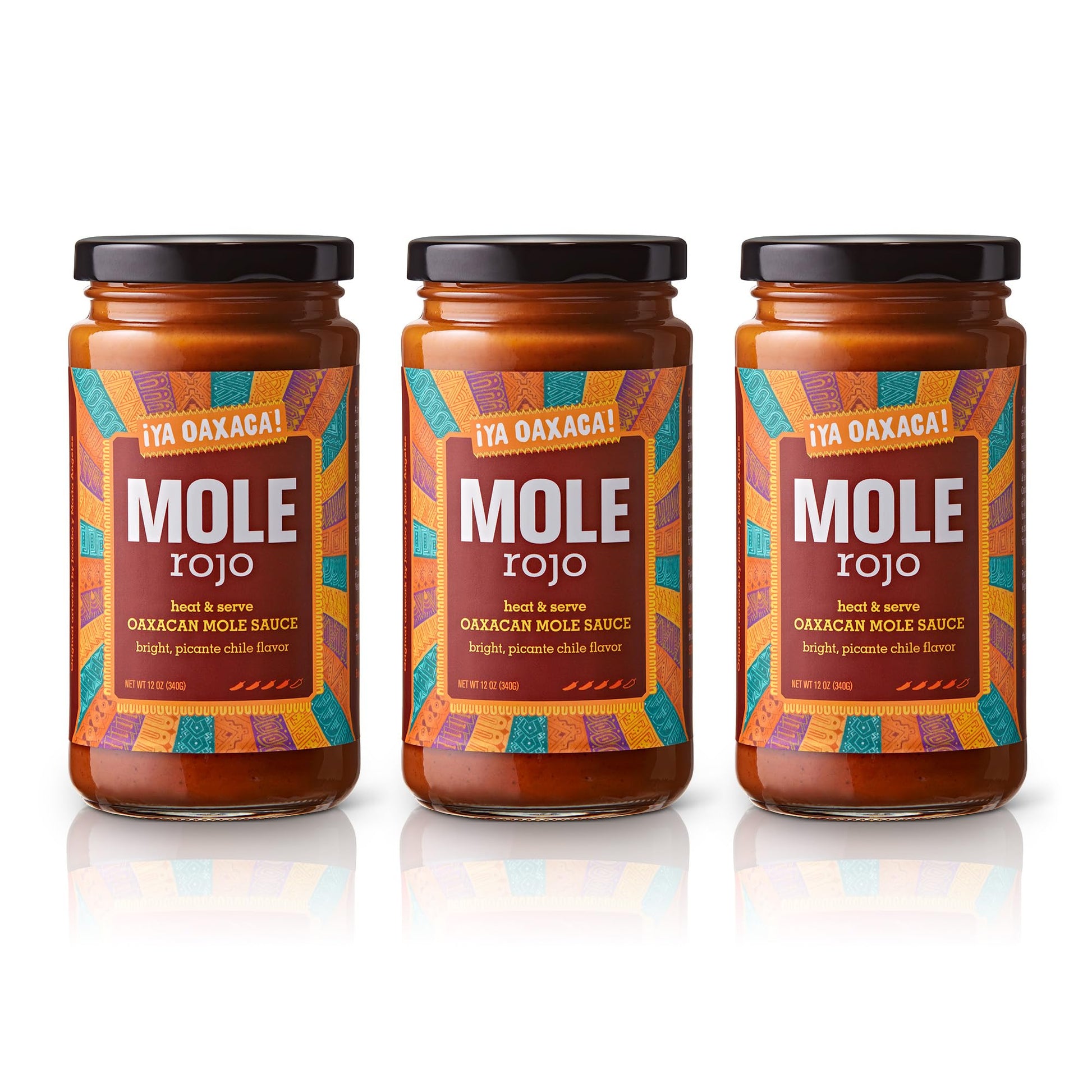Ya Oaxaca Mole Sauce Rojo - Bold Spice Blend with Smoked & Dried Chiles - Vegan, Non-GMO, Gluten Free - 12oz (3pk)