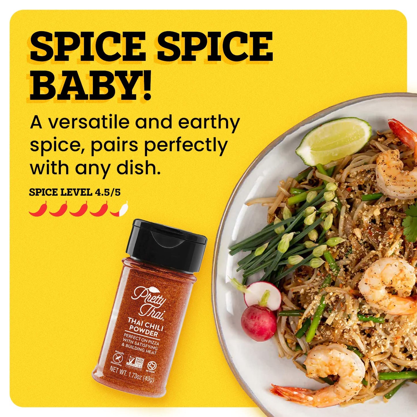 Pretty Thai Chili Powder - 1.7Oz, Pack Of 2 I Chili Seasoning Mix With Dried Thai Chili Flakes, Asian Cooking Spices For Authent