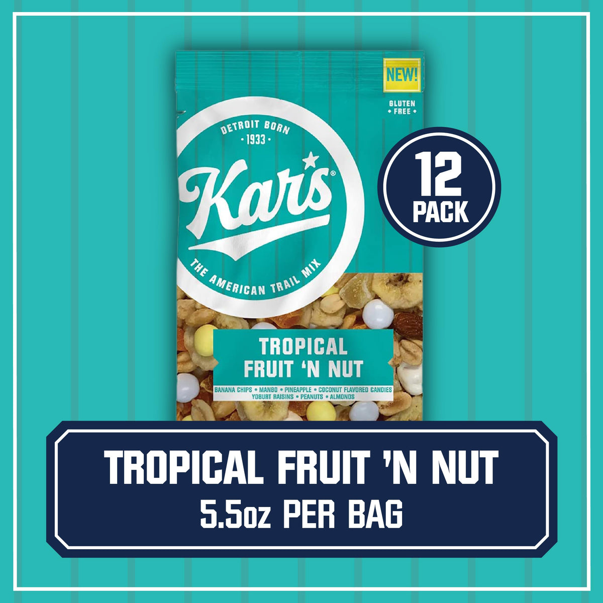 Kars Tropical Fruit N Nut Trail Mix Pouch, 28 Oz, 1.75 Pound, Pack of 1