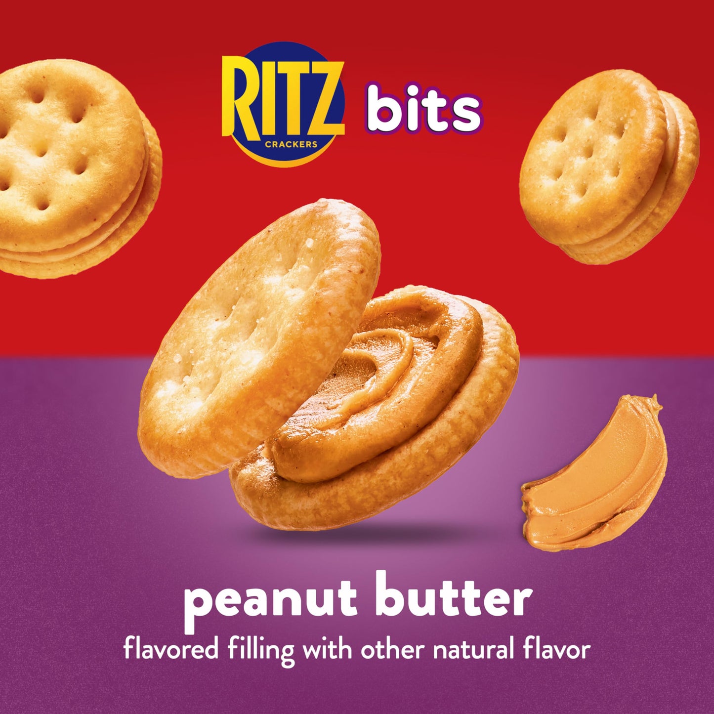 RITZ Bits Peanut Butter Sandwich Crackers, 8.8 oz Pack of 12