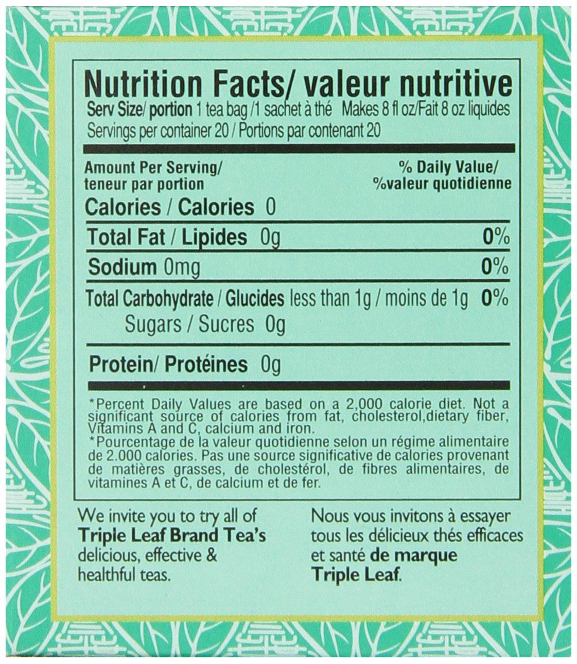 Triple Leaf Brand Relaxing Herb Tea - 20-Count Pack, Herbal Infusion for Calmness
