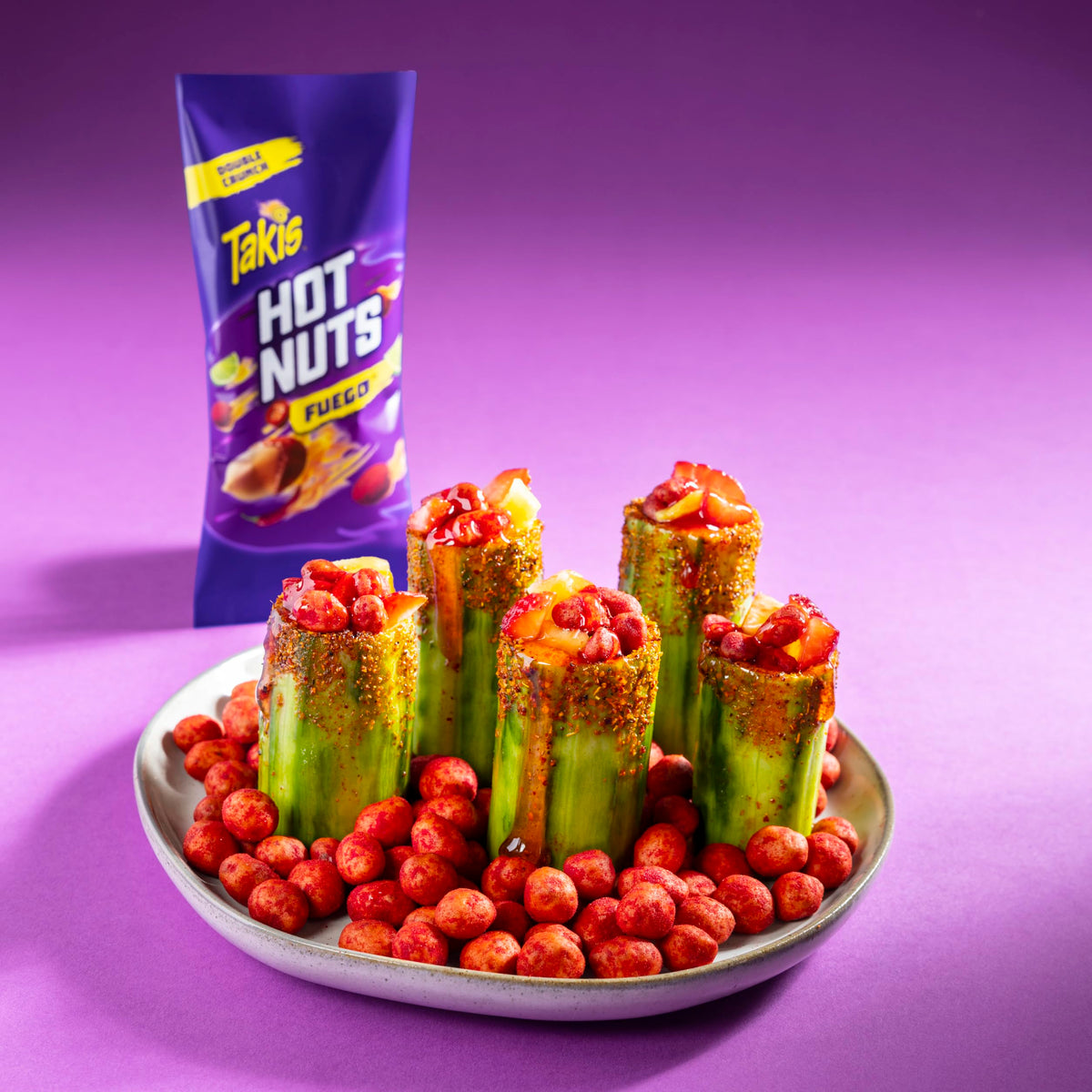 Takis Flare Hot Nuts, Chili Pepper & Lime Flavored, Medium Spicy Double-Crunch Peanuts, Snack Size Box, 12 Count (3.2 oz)
