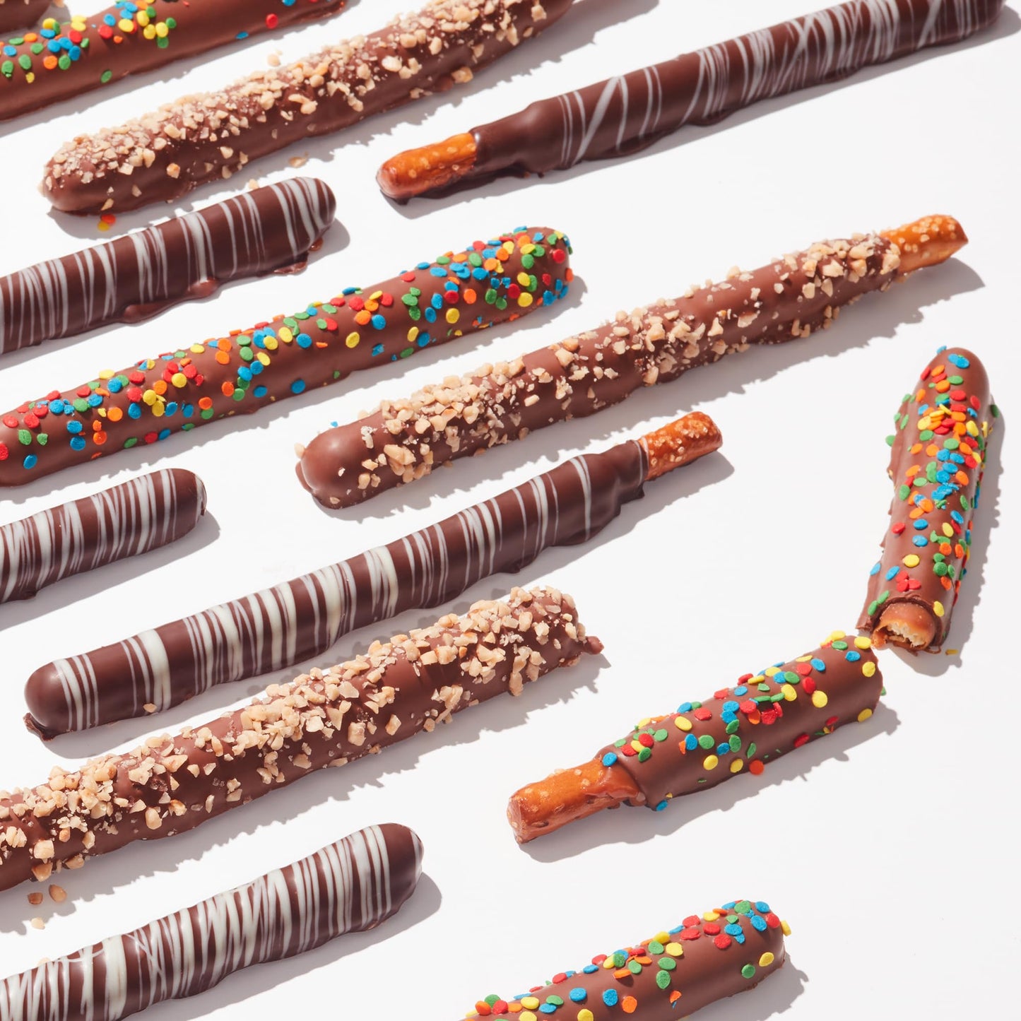 Mrs. Prindable's Chocolate Dipped Caramel Pretzel Rods, 24-Pack, 0.67 Ounce Each, White