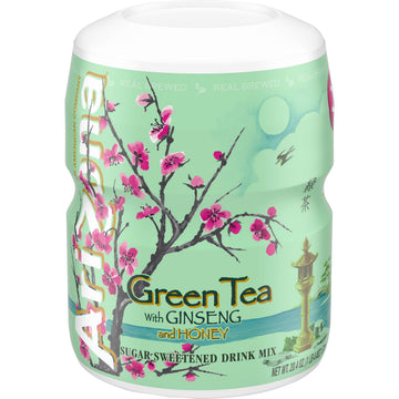 Arizona Green Tea With Ginseng & Honey Sugar Sweetened Powdered Drink Mix, 20.4 Oz. Canister (Pack Of 12)