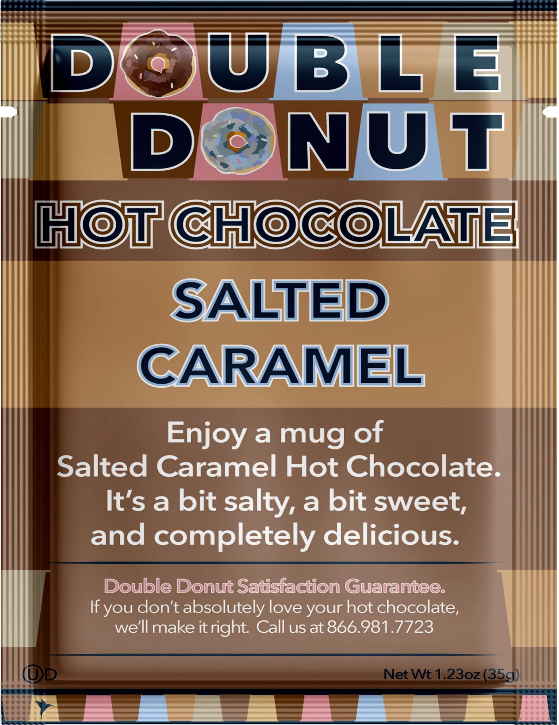 Double Donut Hot Chocolate Packets, Salted Caramel Flavor, 18 Count