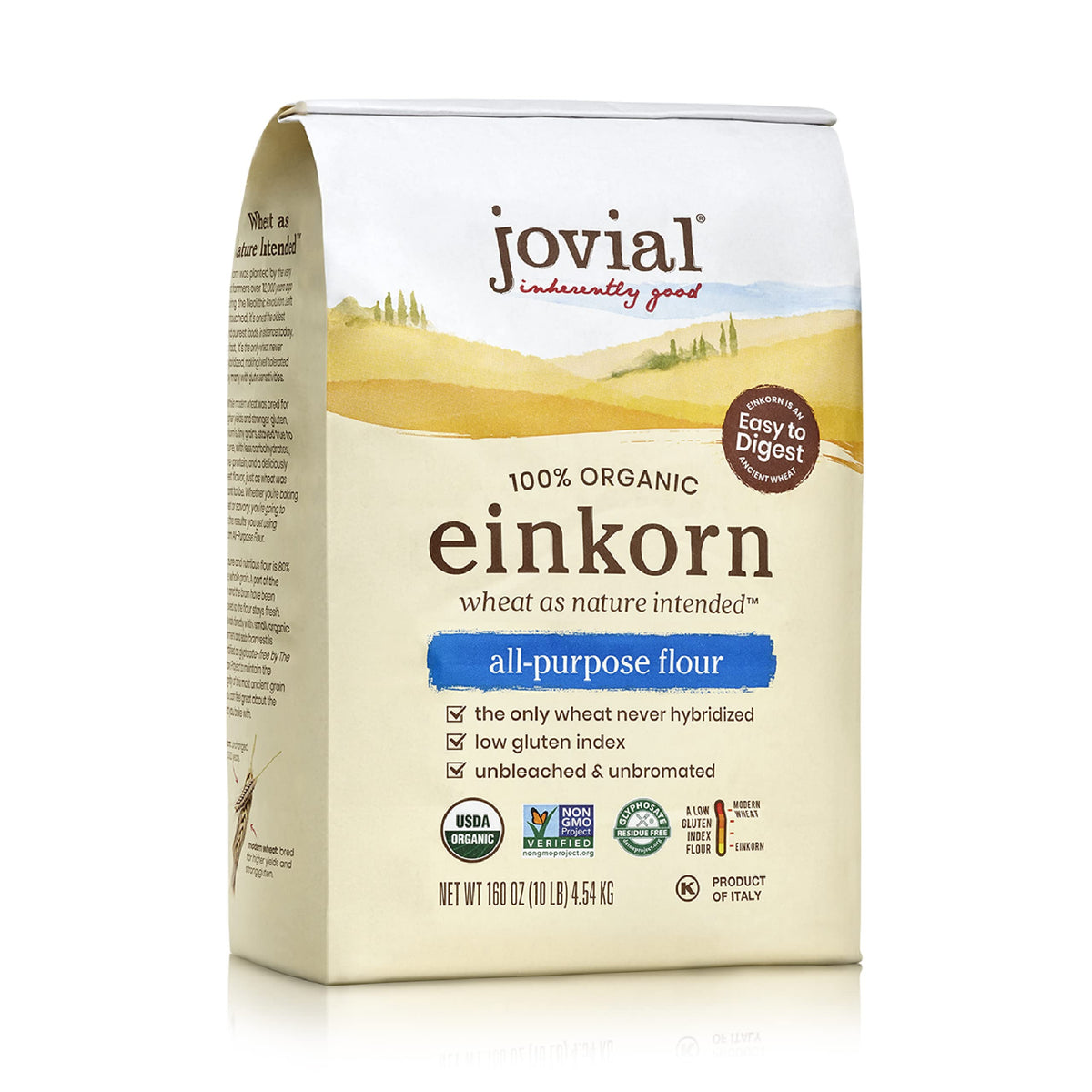 Jovial Organic Einkorn All Purpose Flour - High Protein, Non-GMO, 10 Lb