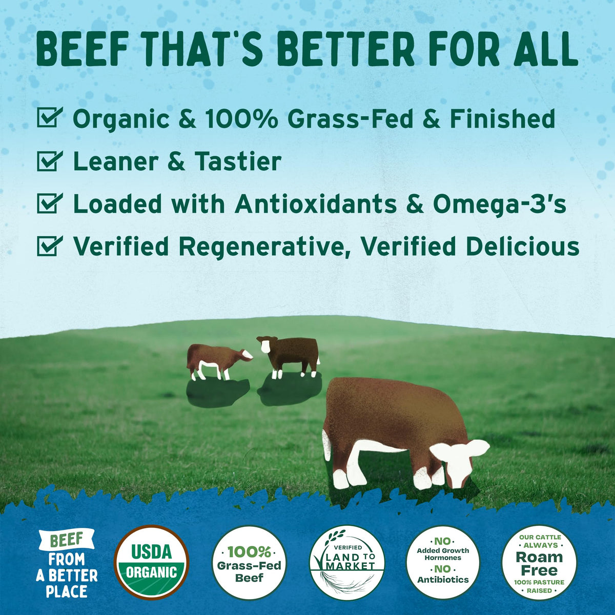 Verde Farms, Beef Stew Meat, Organic, Grass-Fed, 1 lb