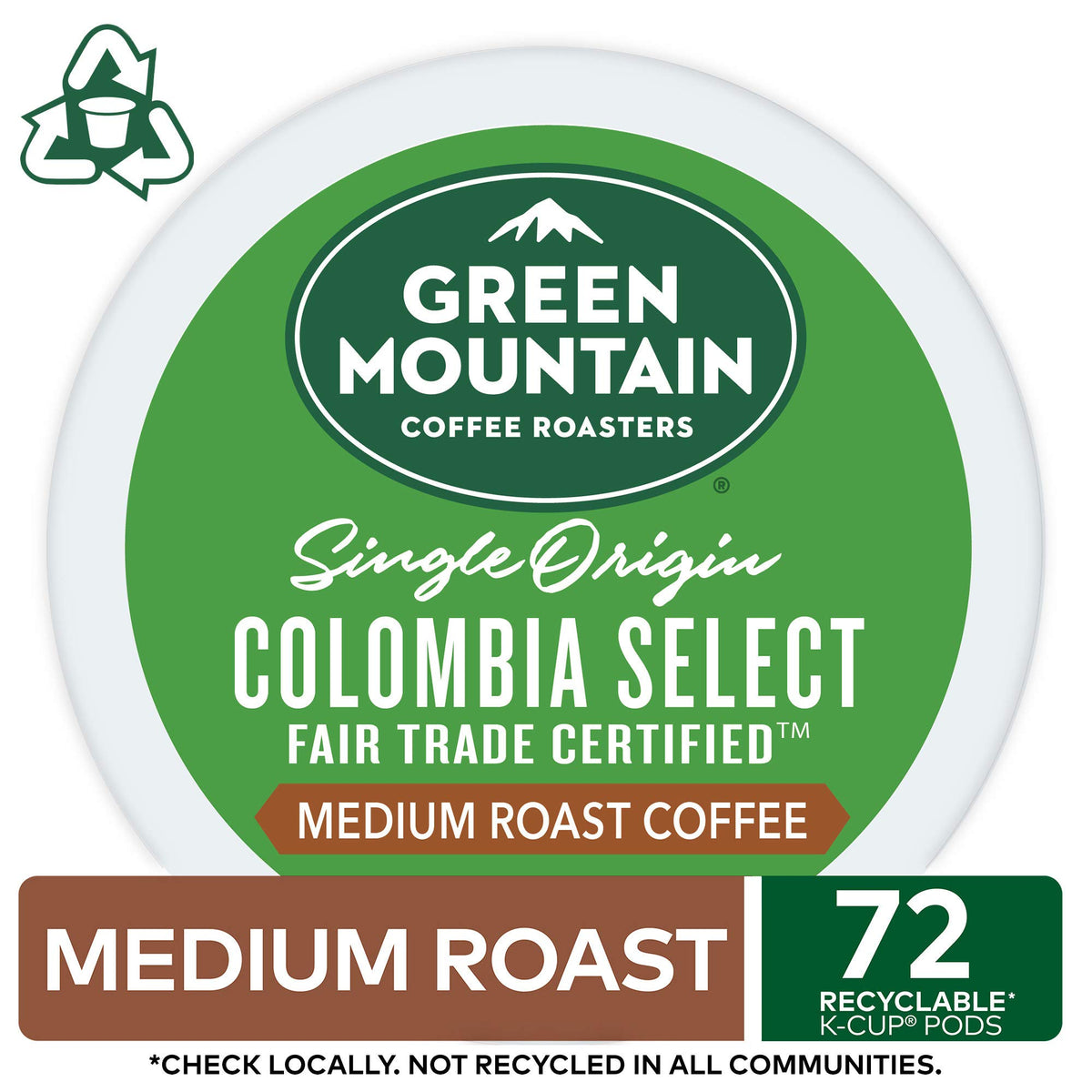 Green Mountain Coffee Roasters Colombia Select Keurig Single-Serve K-Cup Pods, Medium Roast Coffee, 72 Count