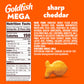 Goldfish Mega Bites, Sharp Cheddar Crackers, 5.9 Oz Bag (Pack of 3)