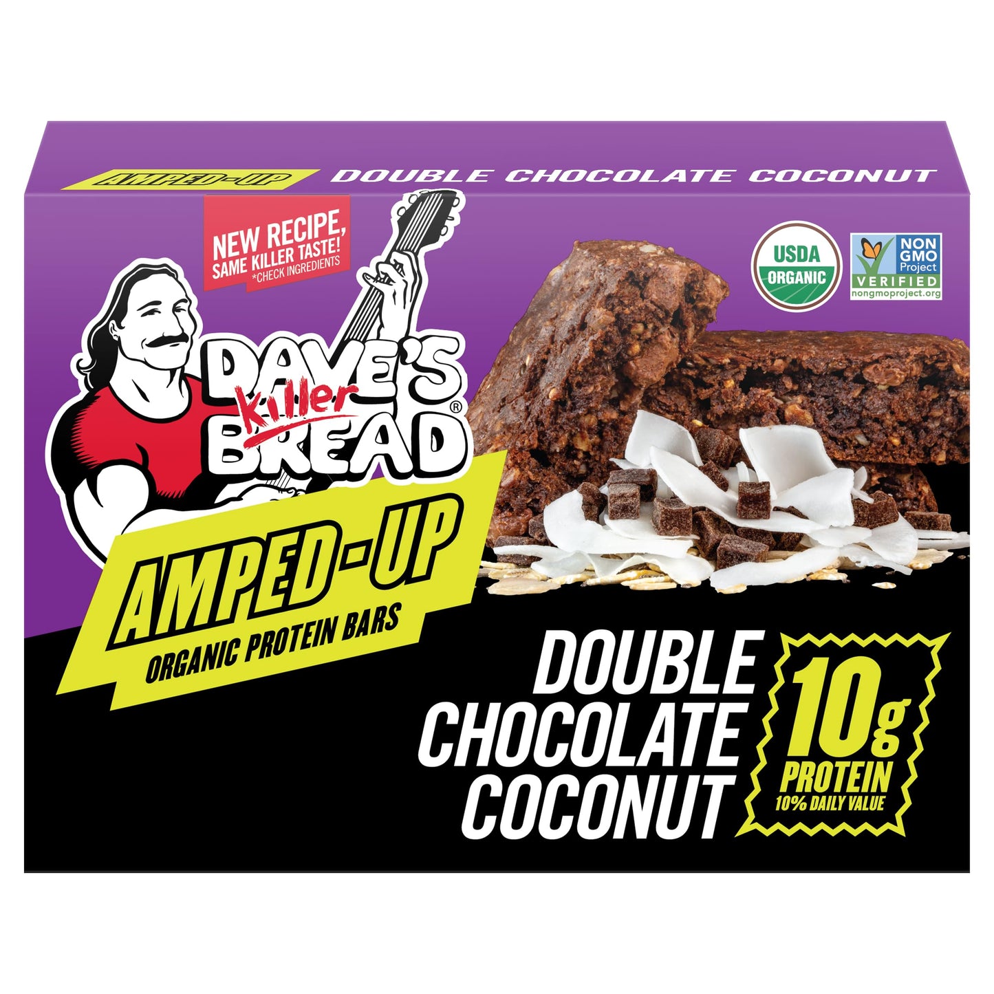 Daves Killer Bread Organic Protein Bars, Double Chocolate Coconut, 4 Count