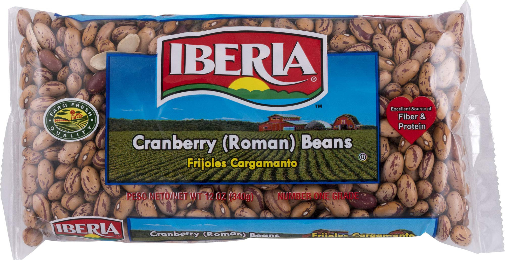 Iberia Roman Cranberry Beans, 12 Oz