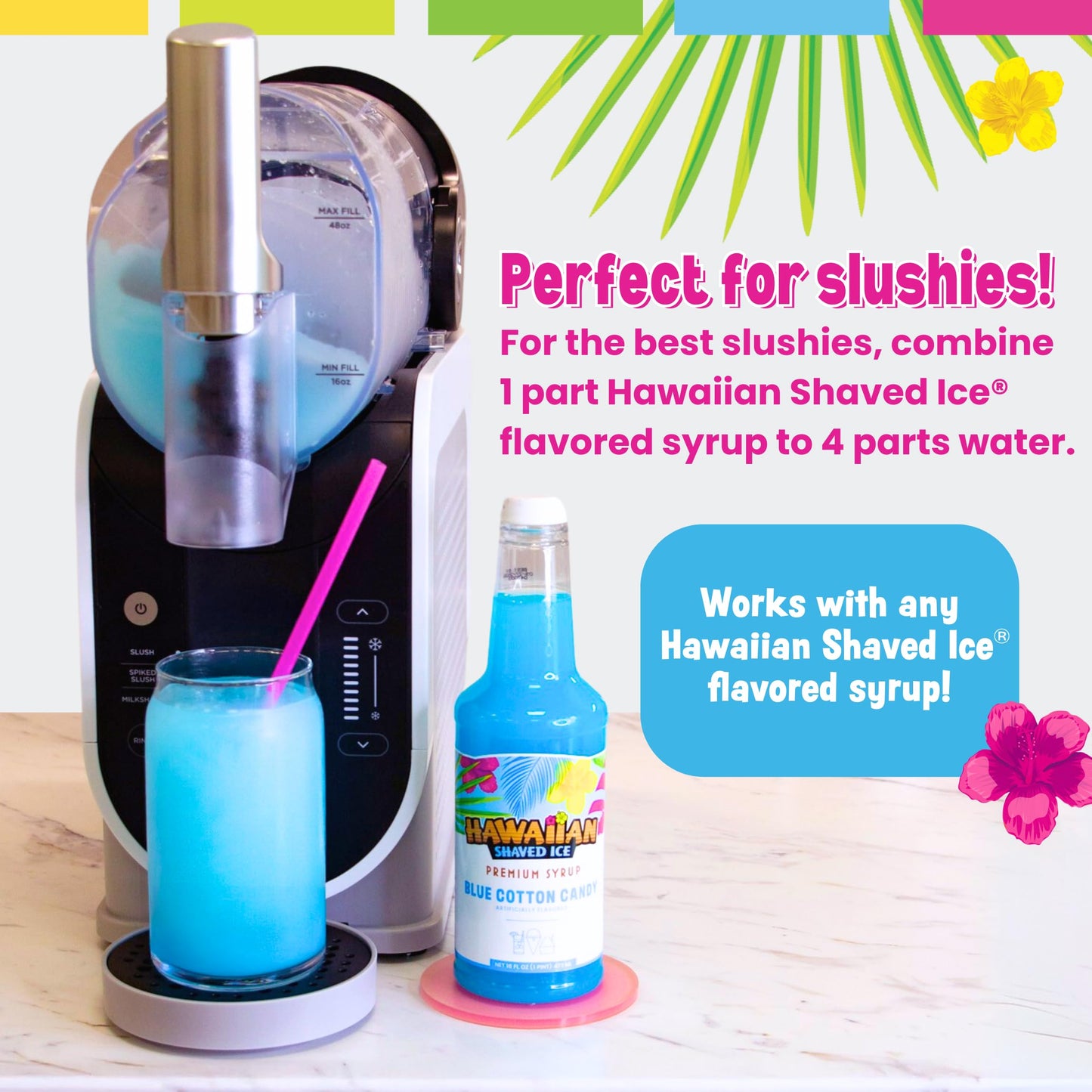 Hawaiian Shaved Ice Syrup 6-Pack, Sour Flavors for Slushies, Italian Soda, 16 Fl Oz Each