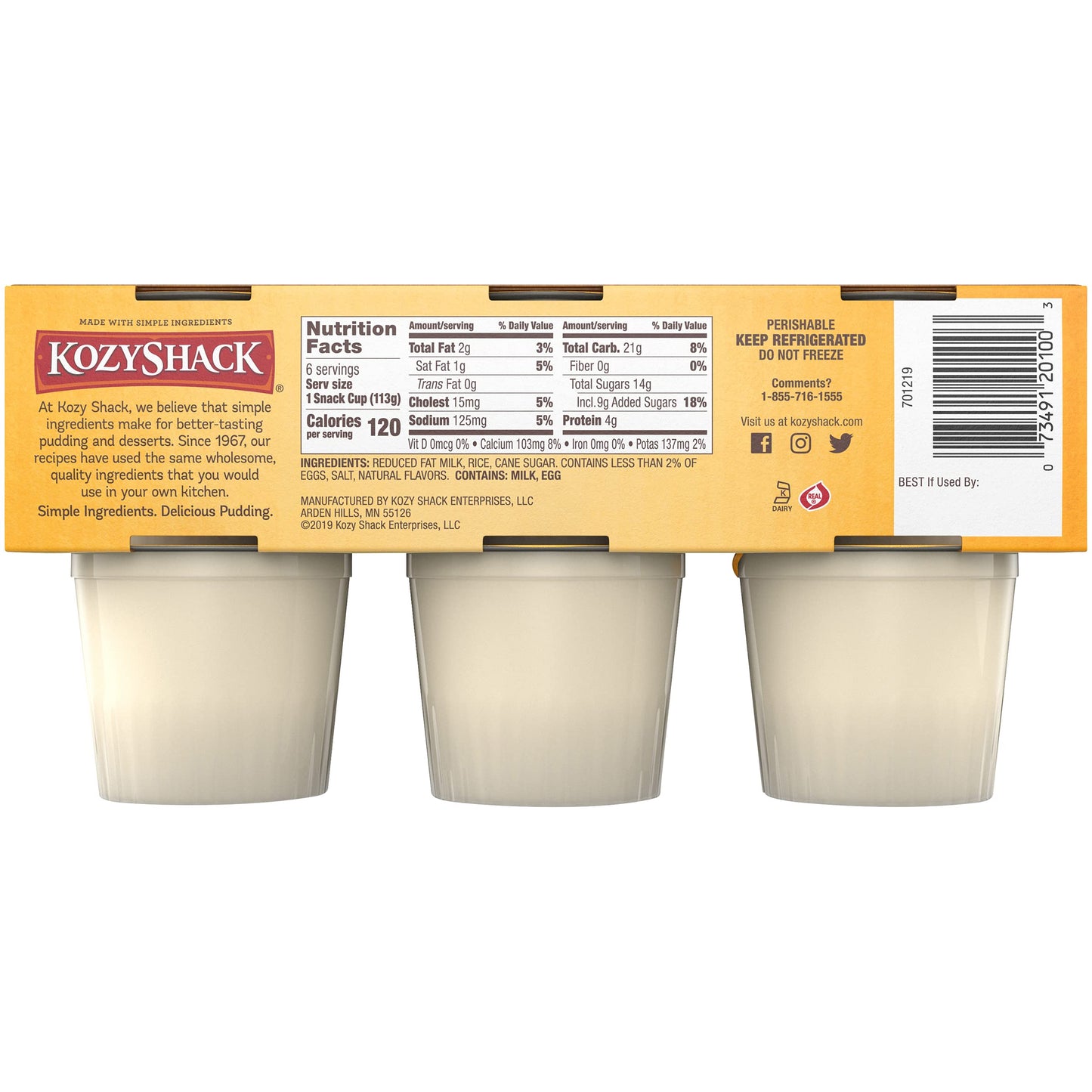 Kozy Shack Original Recipe Rice Pudding 6-pack, 24 oz