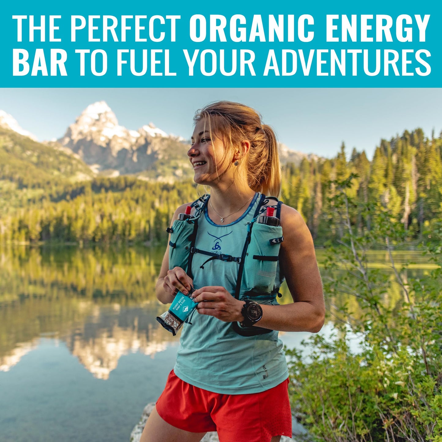 Kates Real Food Organic Granola Bars - Peanut Butter Hemp & Flax (2.2 oz  Pack of 12) - Organic Energy Bars Made with Gluten Free Oats - Non GMO  Soy Free  Whole Grains  and All Natural - Healthy Snacks
