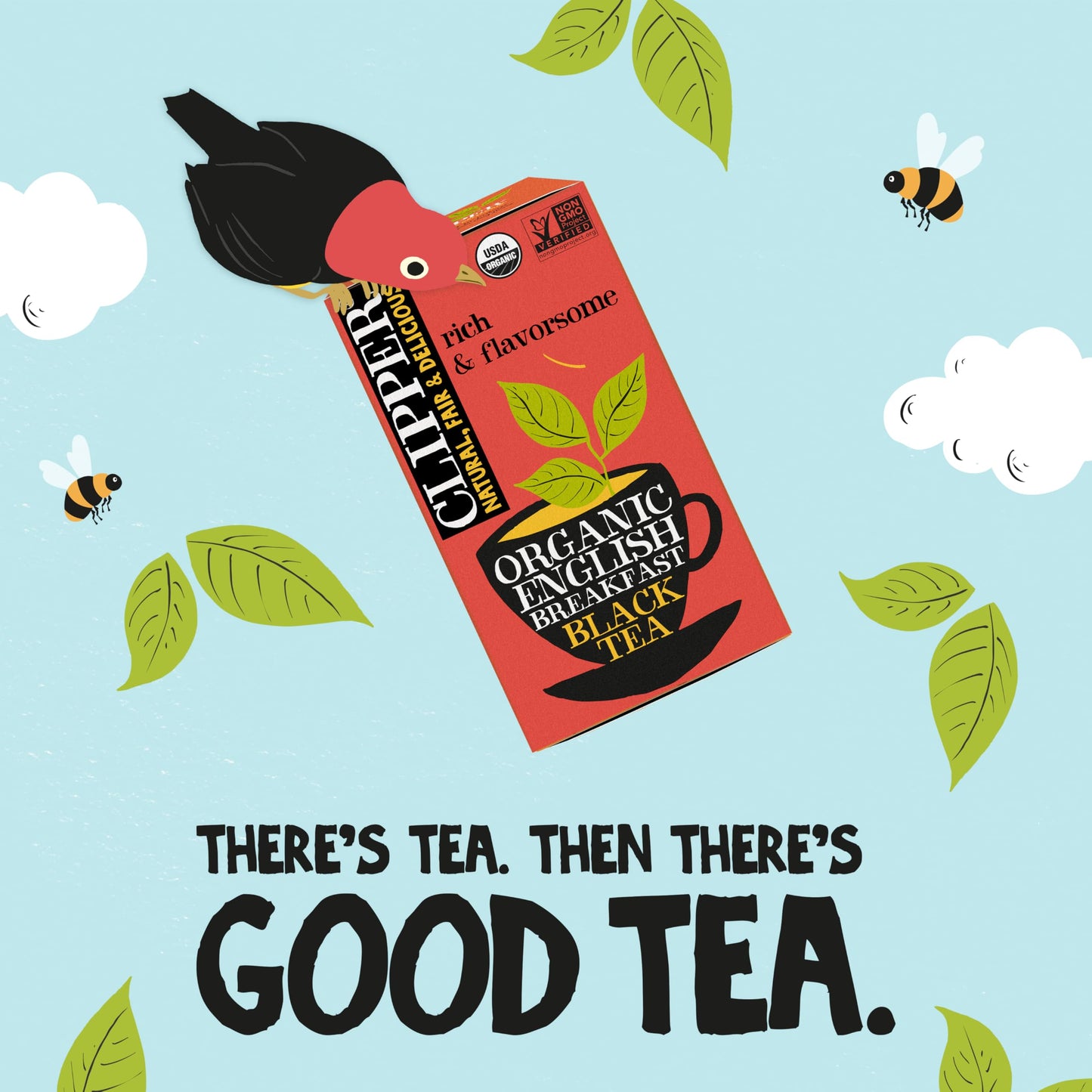 Clipper Tea Organic Fairtrade English Breakfast, Big Ben - Usda Organic, Non-Gmo, Fair Trade, Sustainable Caffeinated Tea, 1 Pac