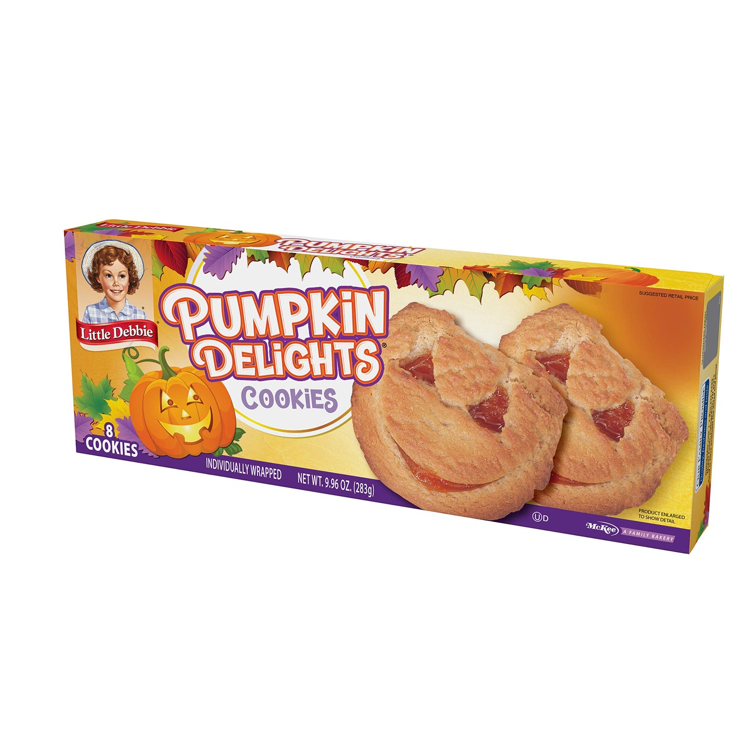 Little Debbie Pumpkin Delights, 8 Individually Wrapped Cookies, 9.96 OZ Box