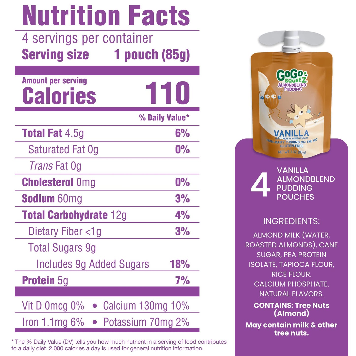 Gogo Sqz Vanilla Pudding ( 6 X 4 Pack )