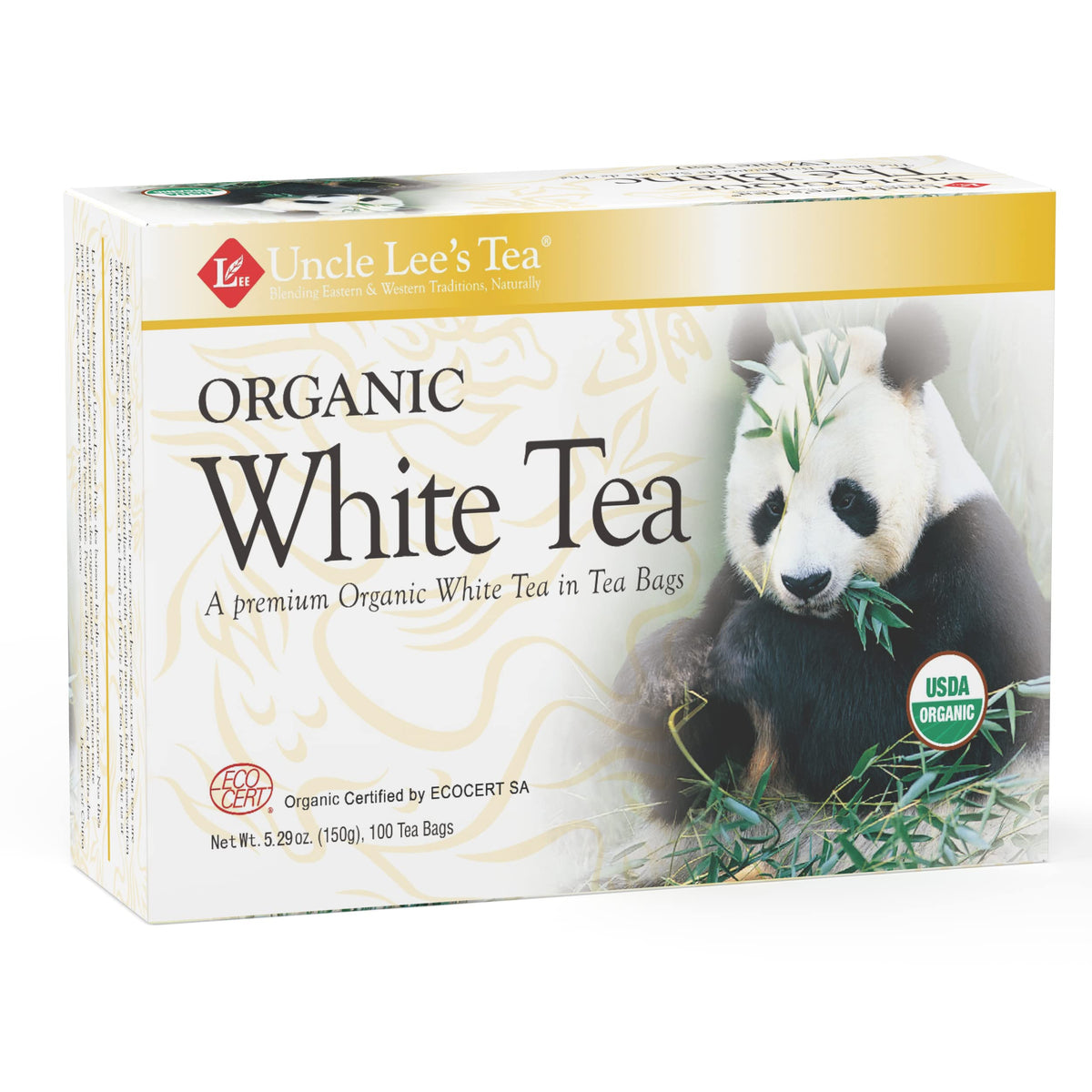 Uncle Lees Tea Organic White Tea Bags, Low Caffeine, Antioxidant-Rich, 100 Count (Pack of 2)