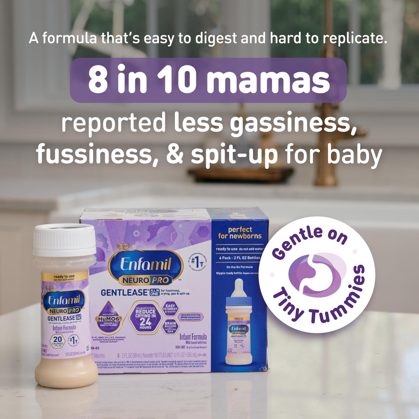 Enfamil Neuropro Gentlease Ready To Feed . Nursette Bottle Ease Gas & Crying Vitamins & Minerals For Immune Support Baby Formula Inspired By Breast Milk Dha Mfgm Iron ,6 Count (Pack Of 4)
