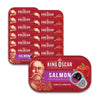 King Oscar Premium Salmon in Olive Oil, Mediterranean Style, 4.05-Ounce Cans (Pack of 12, Packaging May Vary), Skinless & Bonele