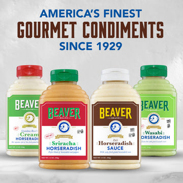 BEAVER Horseradish Sauce, 12 Oz Squeeze Bottle - Bold Flavor for Deli and Home Use
