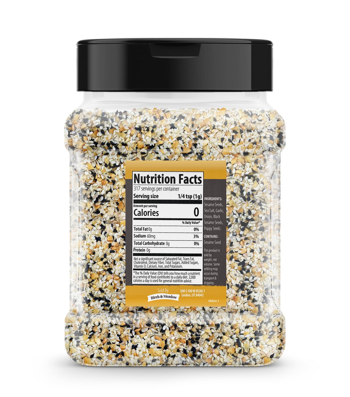 Birch & Meadow Everything Bagel Seasoning, 11.2 Oz, Pre-Mixed Spices & Seeds, Crunchy Texture