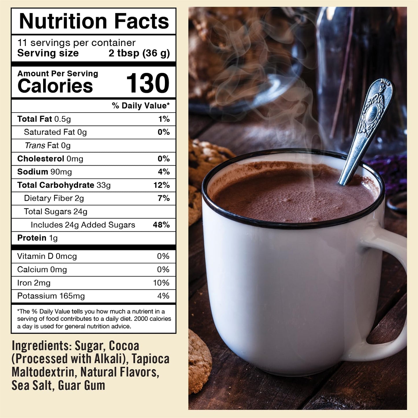 Castle Kitchen Candycane Peppermint Hot Chocolate (14 Oz)-Dairy Free, Vegan Hot Cocoa Mix Made With Dark Chocolate & Natural Fla