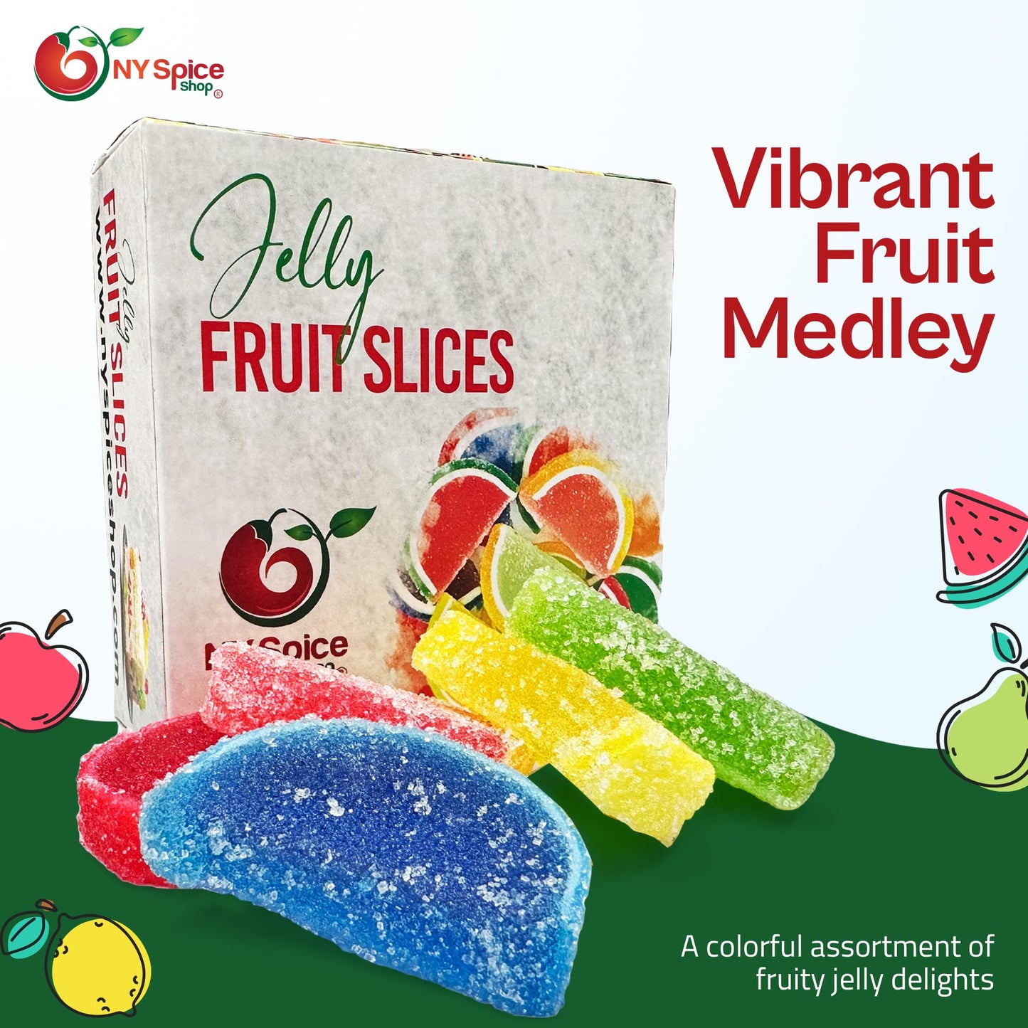NY Spice Shop Orange Fruit Slices Jelly Candy - 8 Ounce Candied Fruit Slices - Fruit Candy Slices Gifts Party Decorations - Gumm