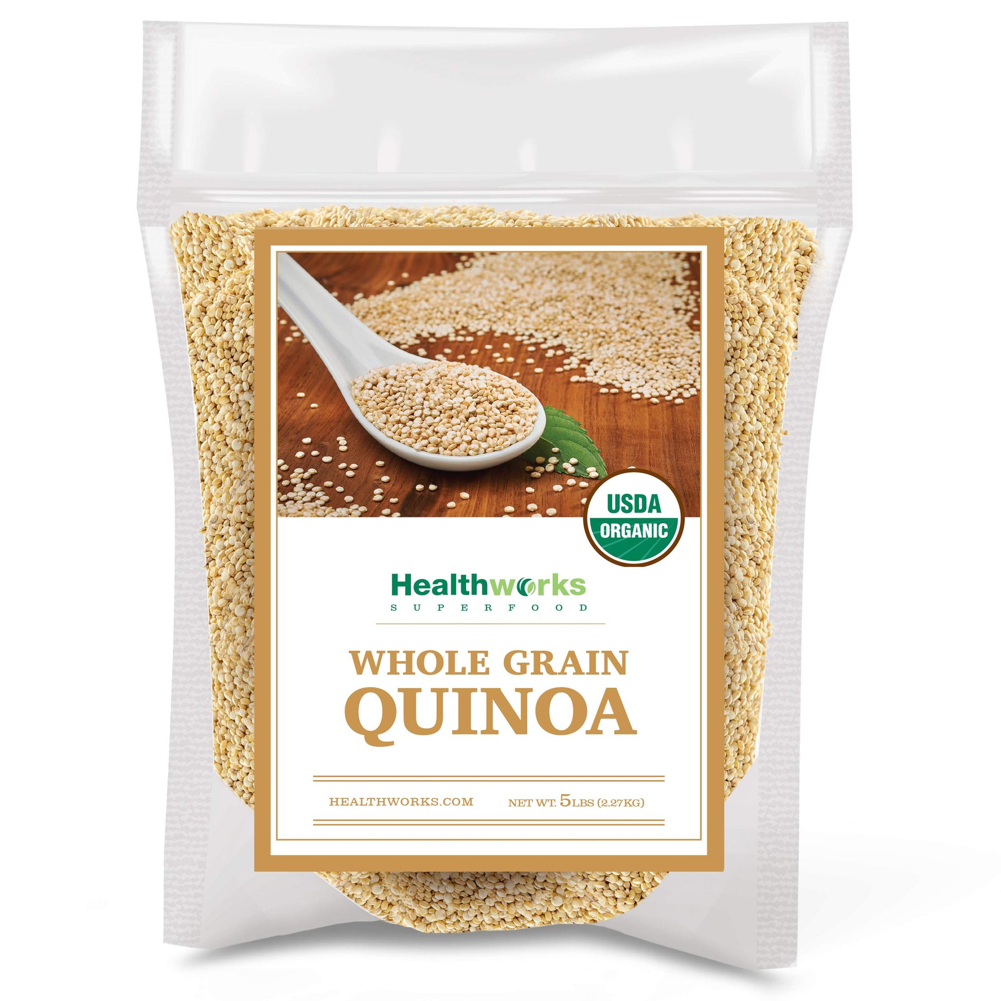Healthworks Quinoa White Whole Grain Raw Organic (80 Ounces / 5 Pounds) | Protein  Fiber & Iron | Peruvian Origin | Rice & Pasta Substitute