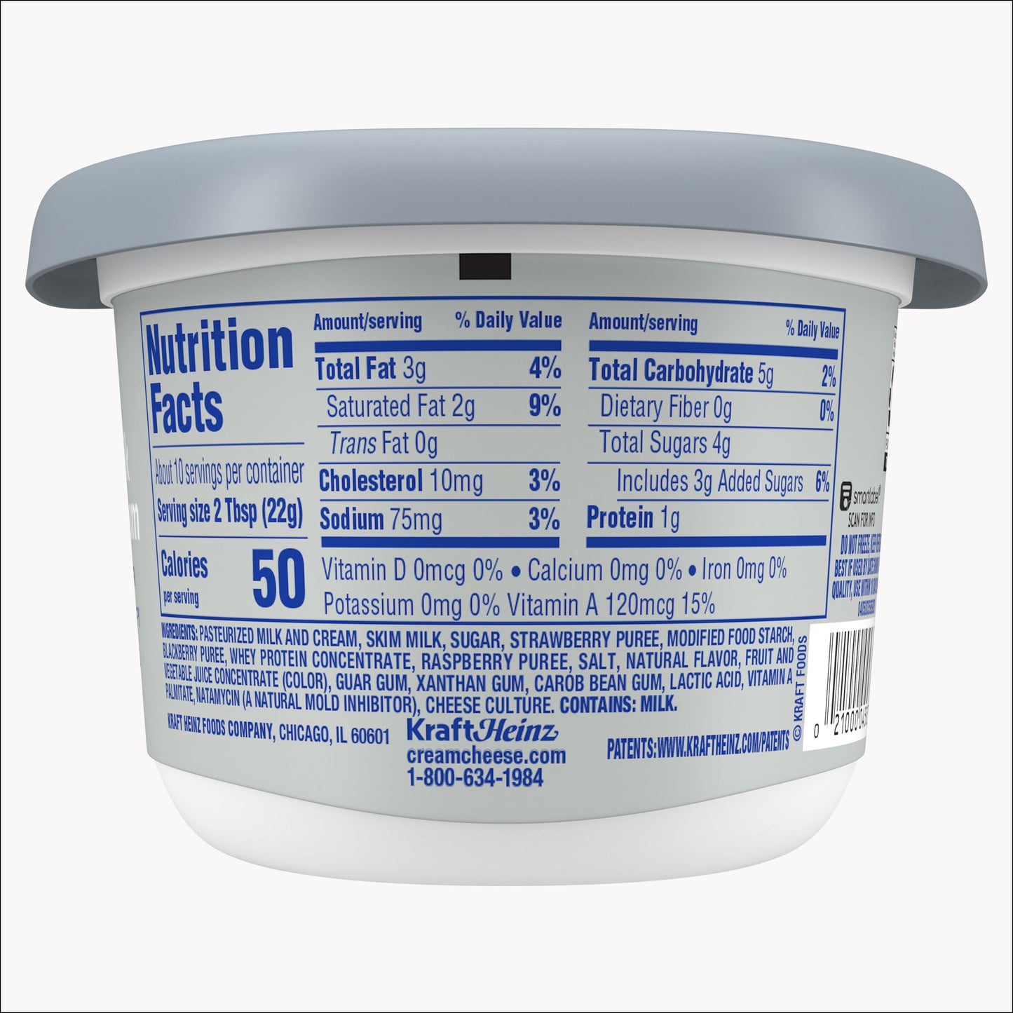 Philadelphia Mixed Berry Whipped Cream Cheese Spread, 7.5 oz Tub