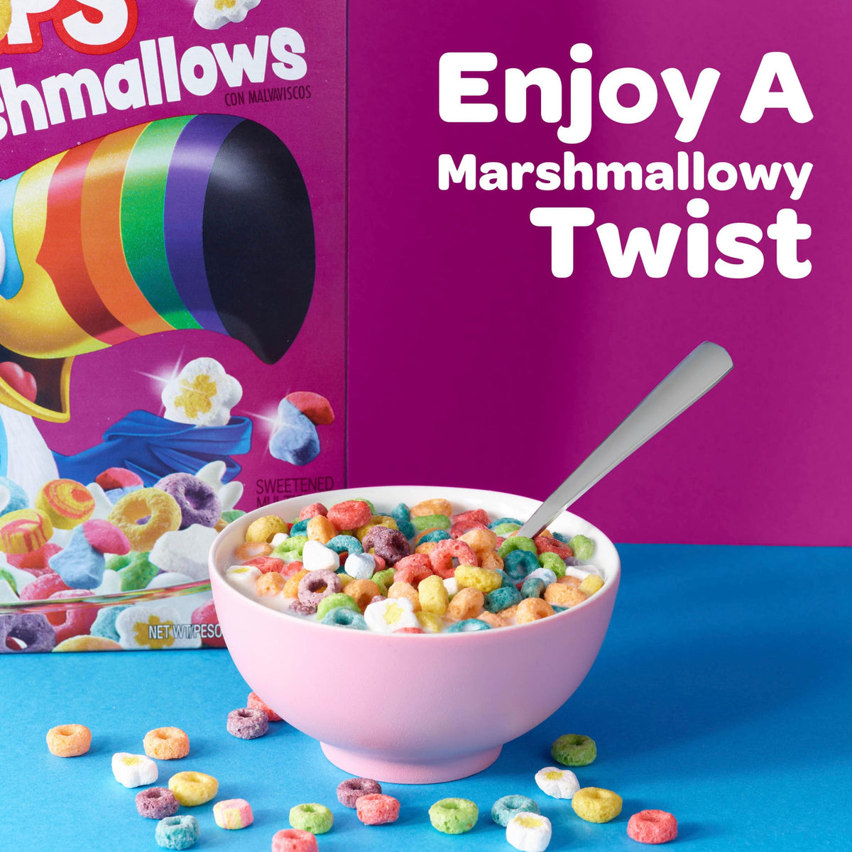 Kelloggs Froot Loops with Marshmallows Breakfast Cereal, 12g Whole Grain, 9.3 oz