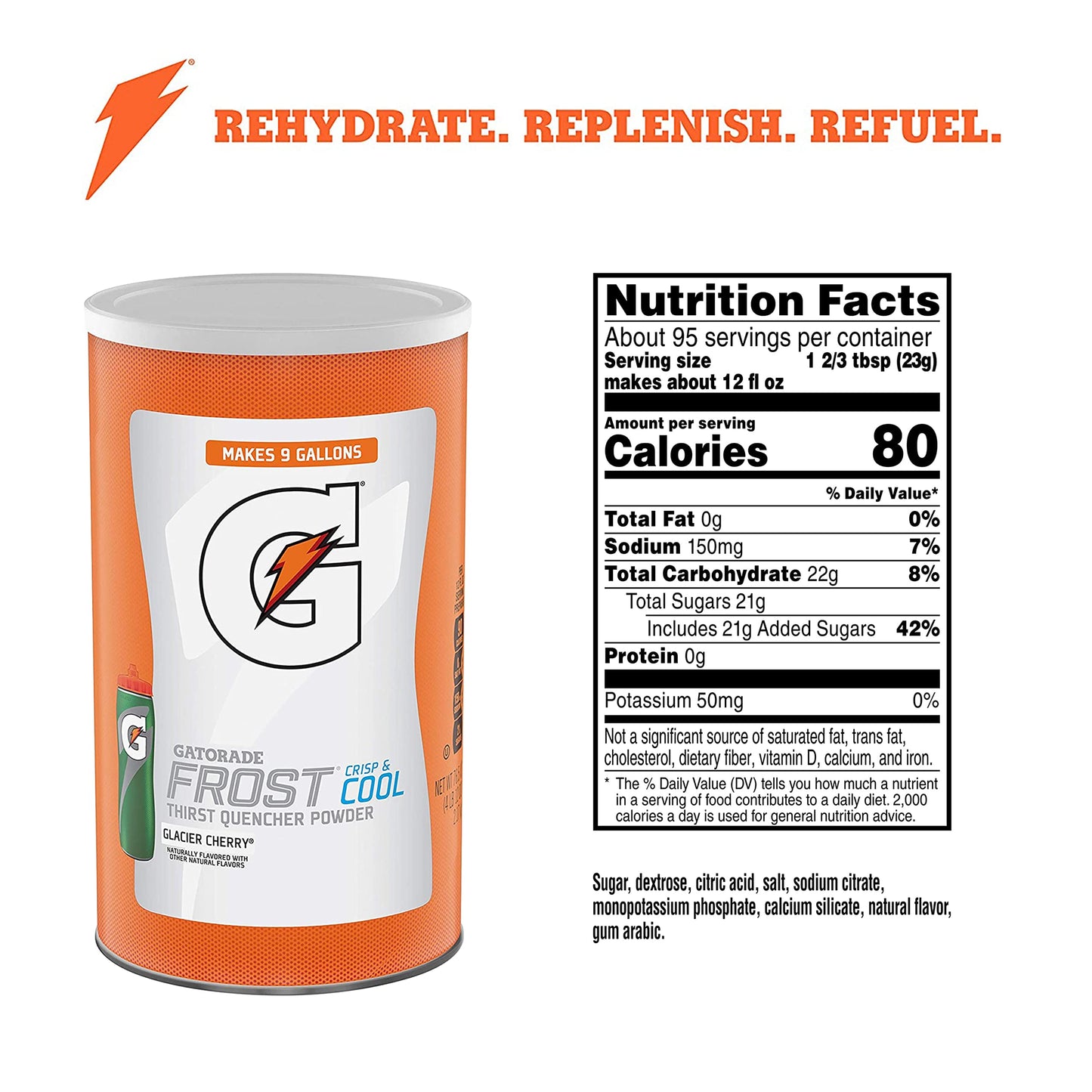 Gatorade Thirst Quencher Powder, Glacier Cherry, 76.5 oz Canister