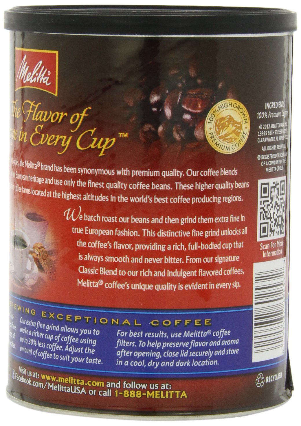 Melitta Coffee Medium Roast Extra Fine Grind, Classic Blend, 11 Ounce