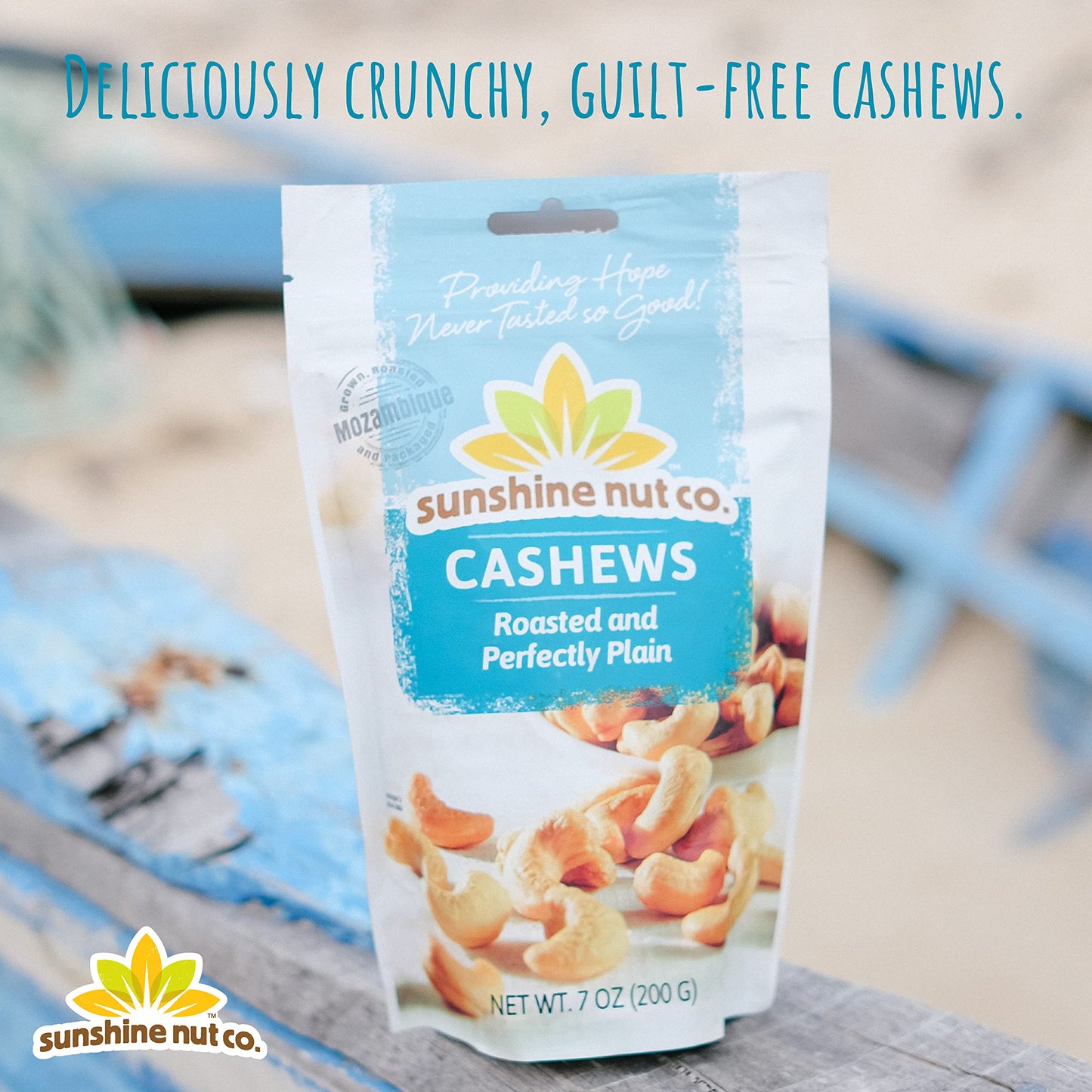 Sunshine Nut Company Whole Roasted Cashews, Perfectly Plain Flavor, No Added Salt, 2 Pack, 7 oz. Each, Gluten Free, Peanut Free