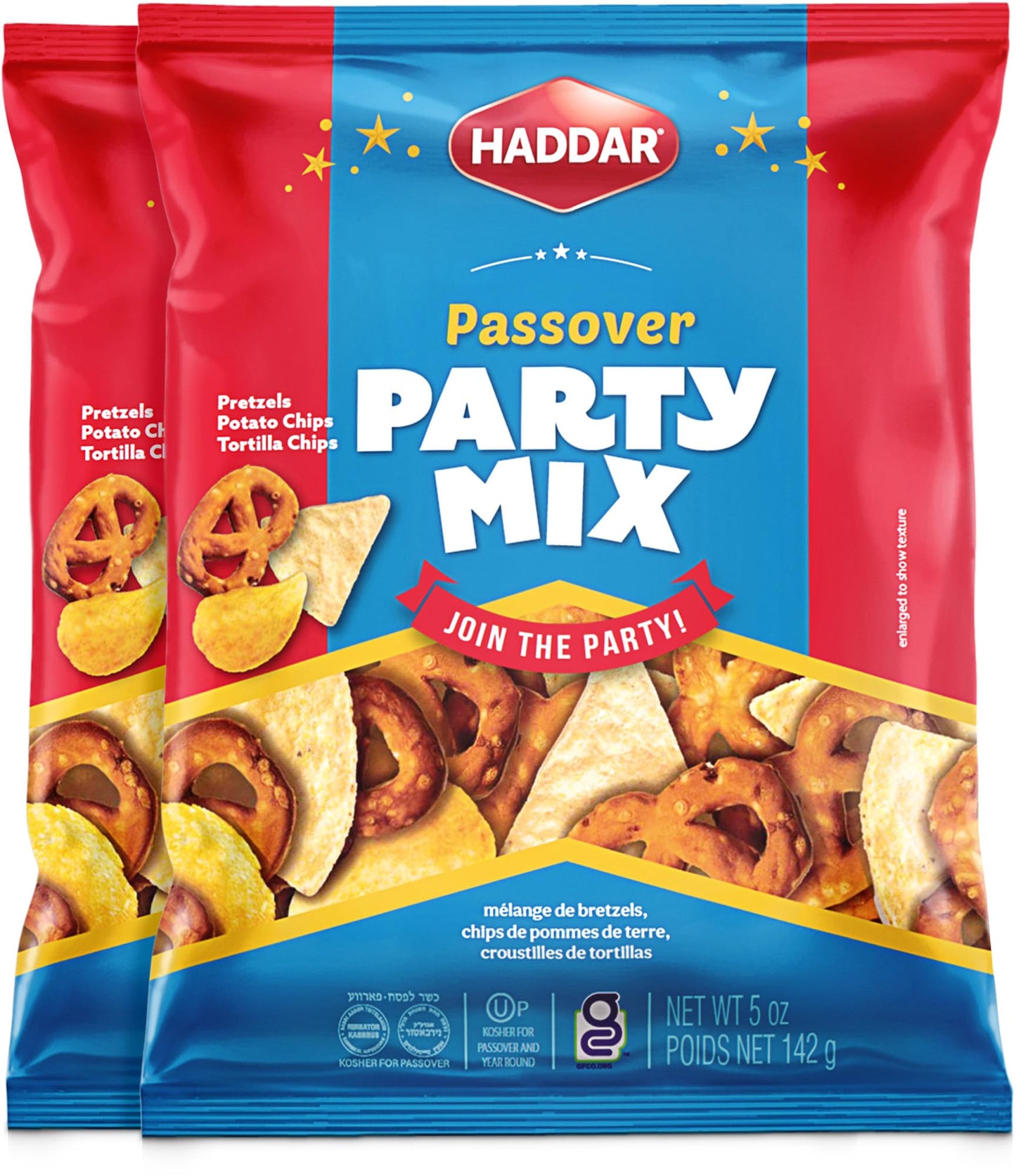 Haddar Gluten Free Snack Mix, 5oz (2 Pack) | Gluten Free Pretzels, Potato Chips, and Tortilla Chips Bar Mix | Kosher for Passove