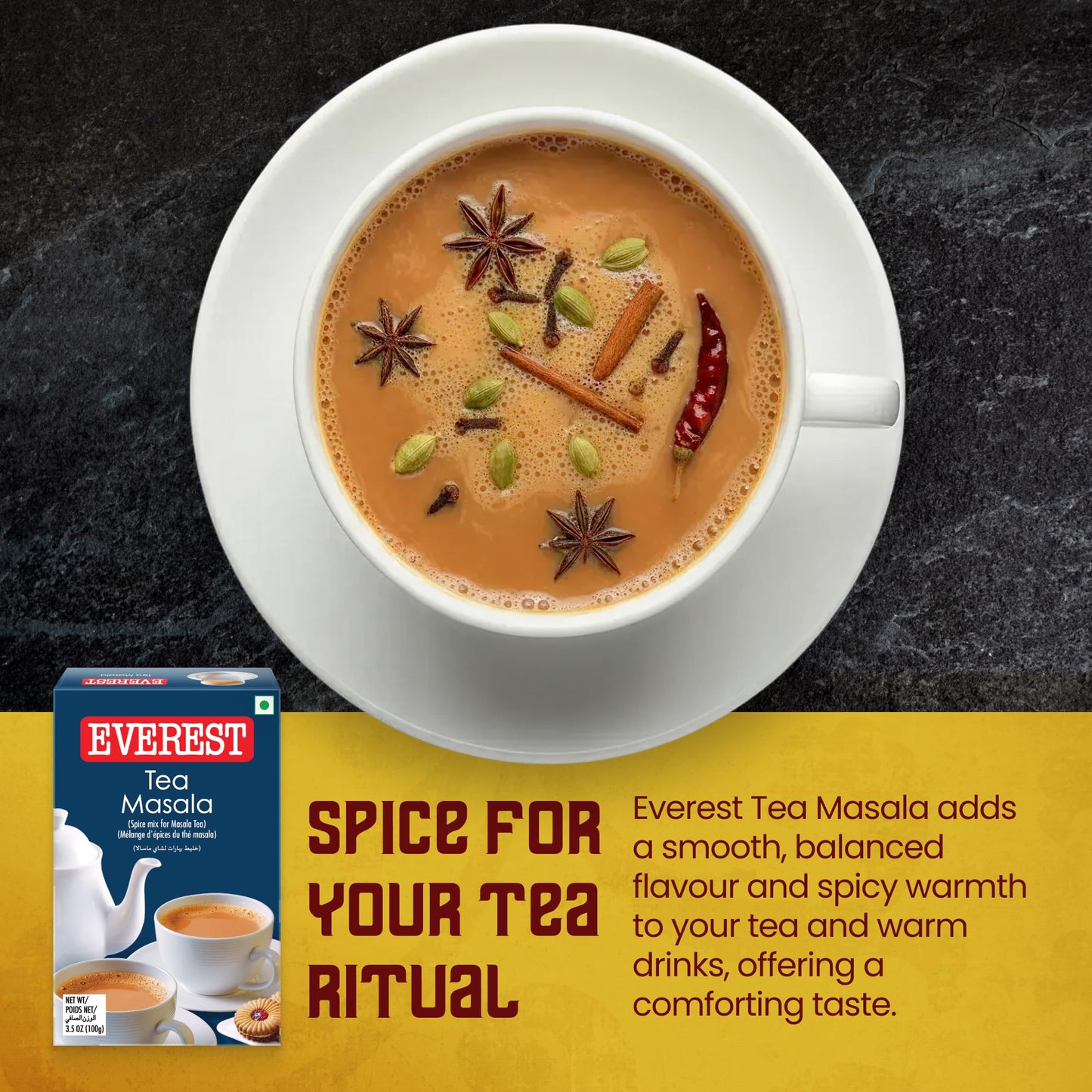 Everest Tea Masala,A Perfect Blend Of Pure Spices, 50 G, Cardamom