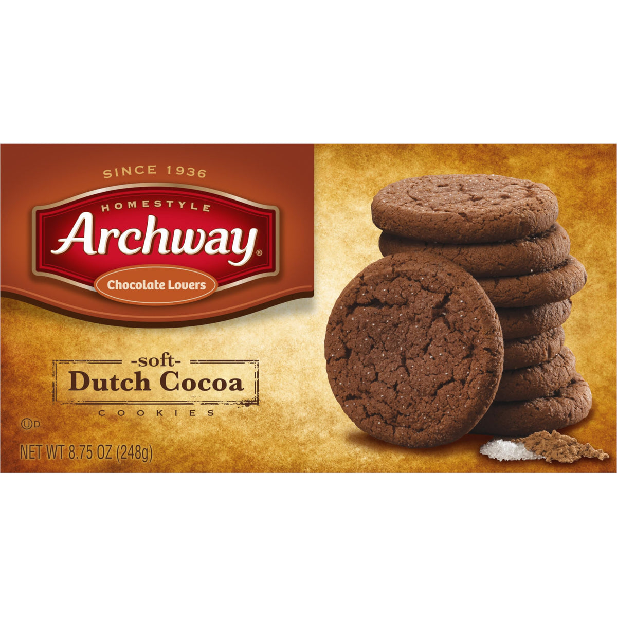 Archway Cookies, Soft Dutch Cocoa Cookies, 8.75 Oz (Pack of 4)