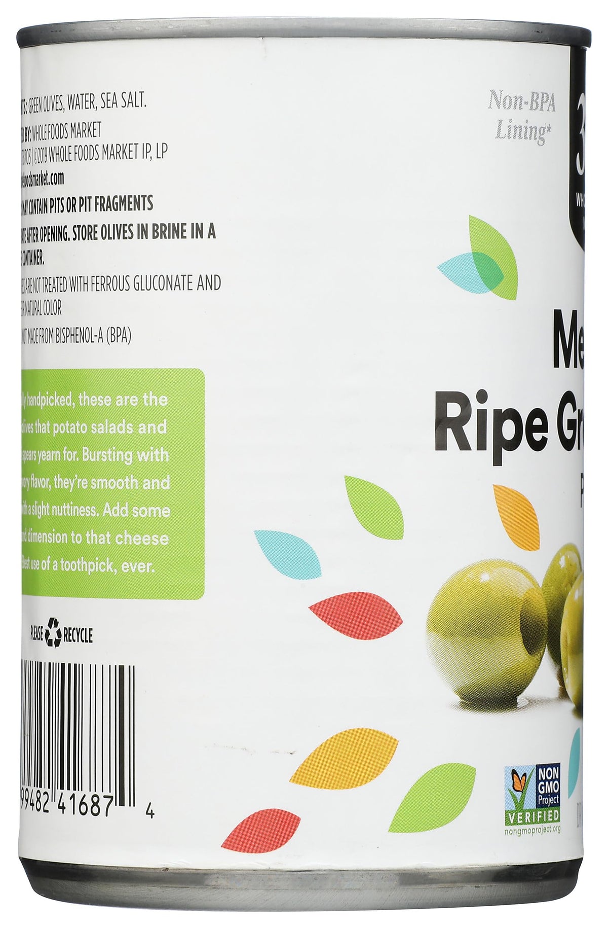 365 by Whole Foods Market Ripe Green Pitted Olives, 6 OZ - Perfect for Snacking and Cooking, Pack of 1