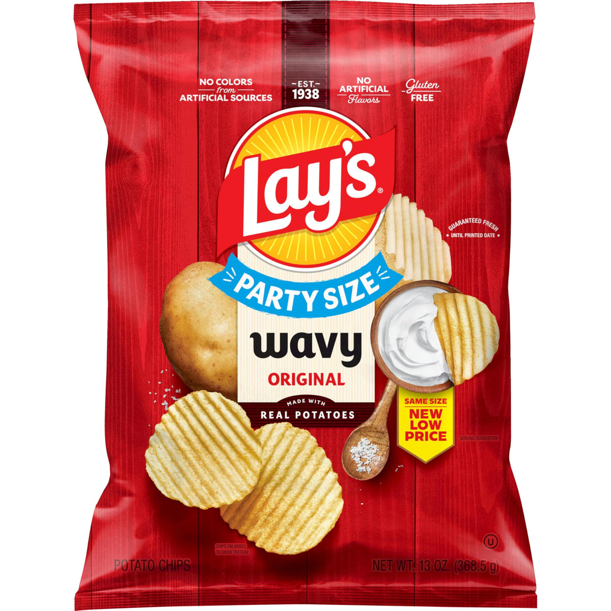 Lays Potato Chips, Wavy, 13 Oz