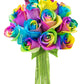 KaBloom Flowers - Bouquet of 12 Fresh Rainbow Roses Without Vase - Gift for Birthday,Anniversary, Get Well, Thank You, Valentine, Mother’s Day Fresh Flowers