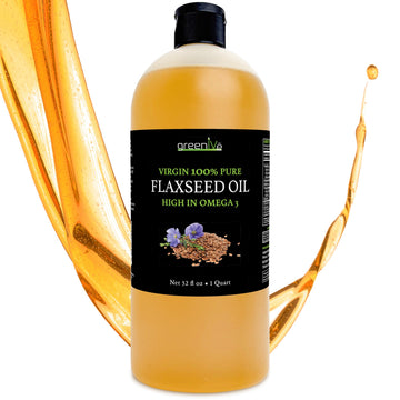 GreenIVe Flax Seed Oil, 100% Pure, Cold Pressed, High Omegas, 32 Fl Oz