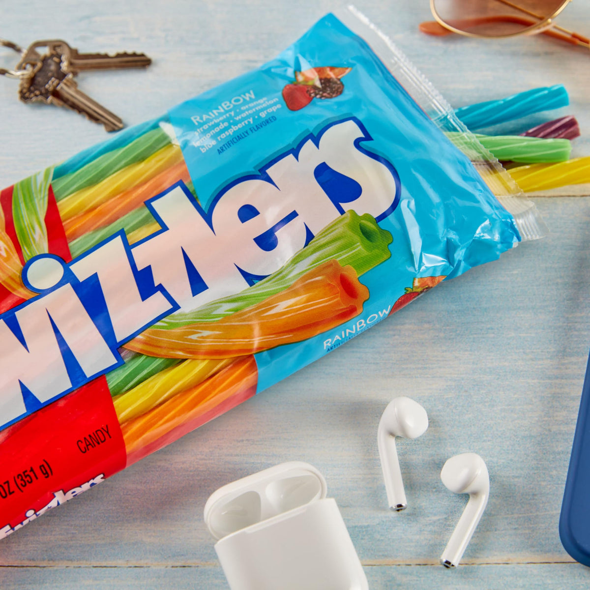 Twizzlers Twists Rainbow Flavored Licorice Style, Low Fat Candy Bag, 12.4 Oz